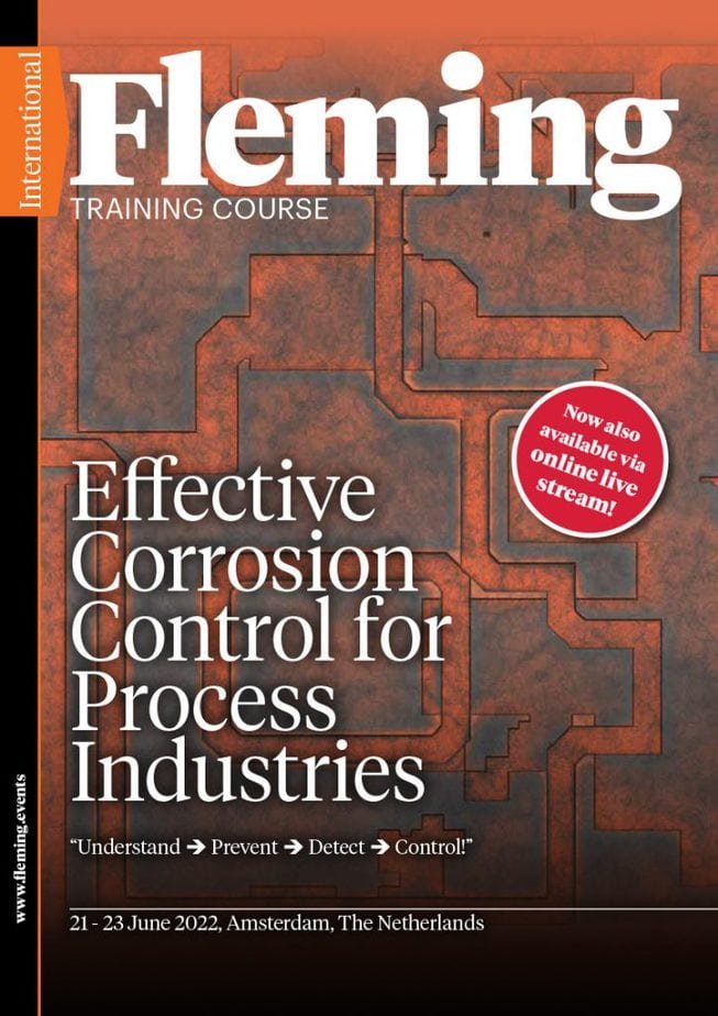 Effective Corrosion Control for Process Industries training Fleming Agenda Cover
