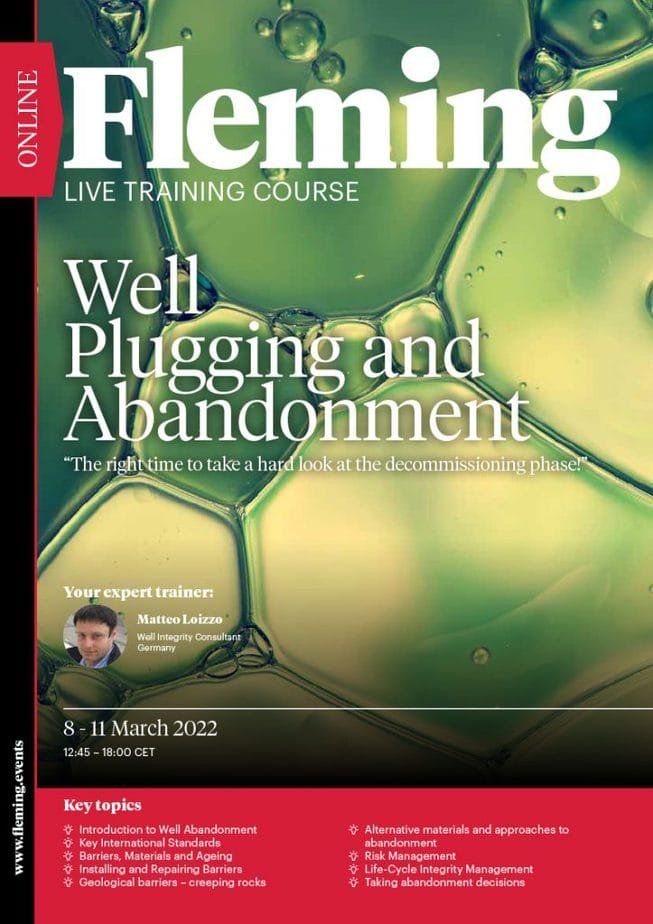 Well Pluggin and Abandonment online live training Fleming Agenda Cover