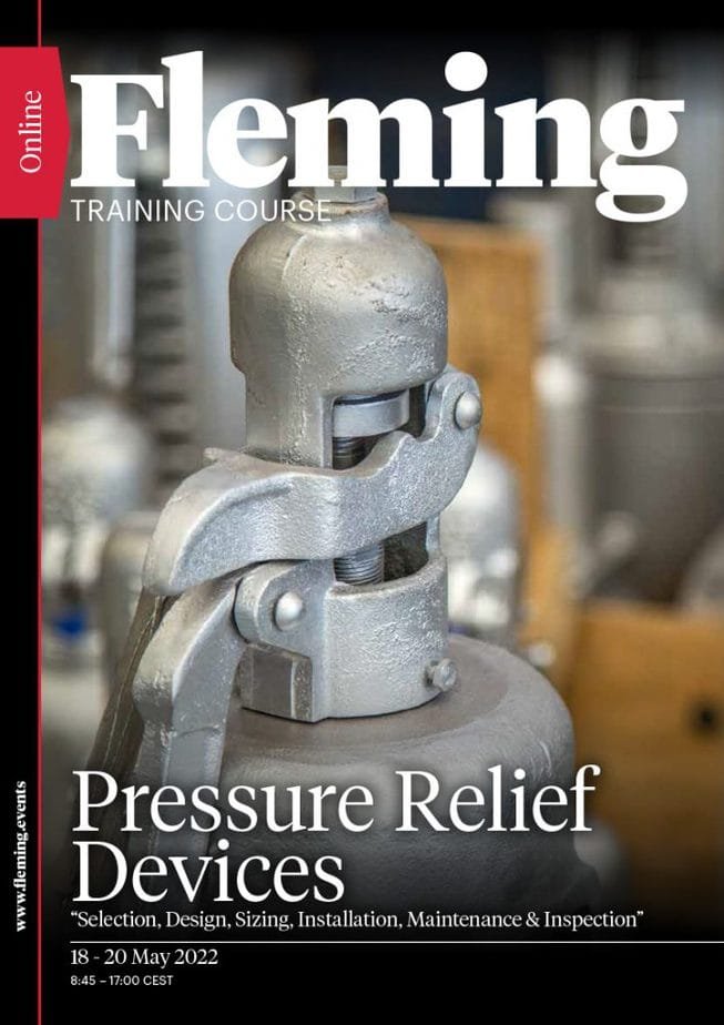 Pressure Relief Devices online live training organized by Fleming_Agenda Cover