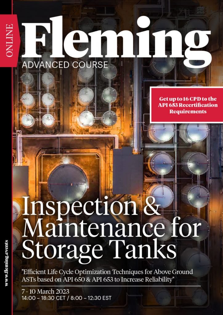 Inspection And Maintenance Of Storage Tanks online live training Fleming Agenda Cover