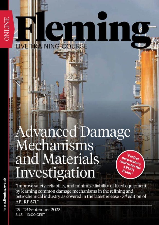 Advanced Damage Mechanisms and Materials Investigation online live training by Fleming_Agenda Cover
