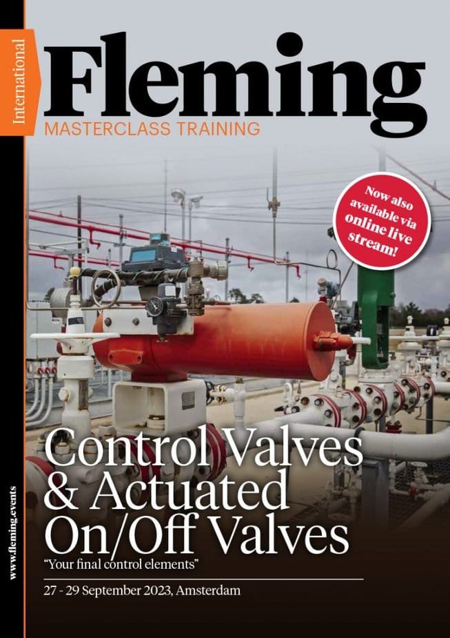 Control Valves and Actuated On Off Valves online live training organized by Fleming_Agenda Cover