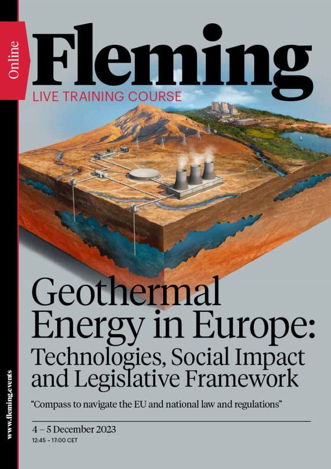 Geothermal Energy in Europe online live training by Fleming_Agenda Cover