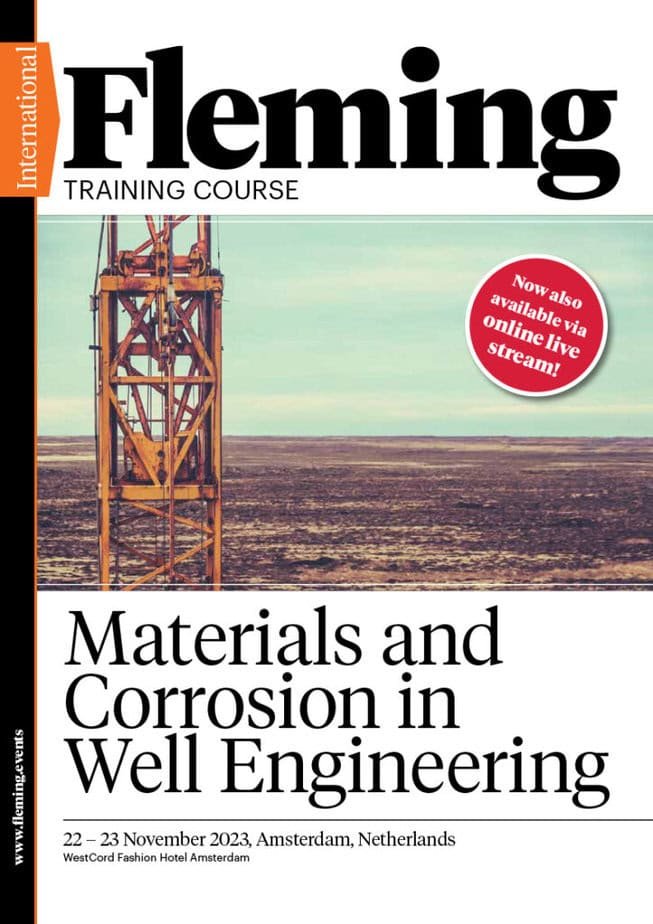 Materials and Corrosion in Well Engineering online live training by Fleming_Agenda Cover