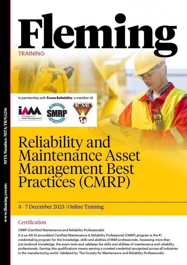 Reliability and Maintenance Asset Management Best Practices training by Fleming_Agenda Cover