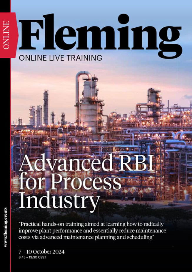 Advanced RBI for Process Industry online live training organized by Fleming_Agenda Cover