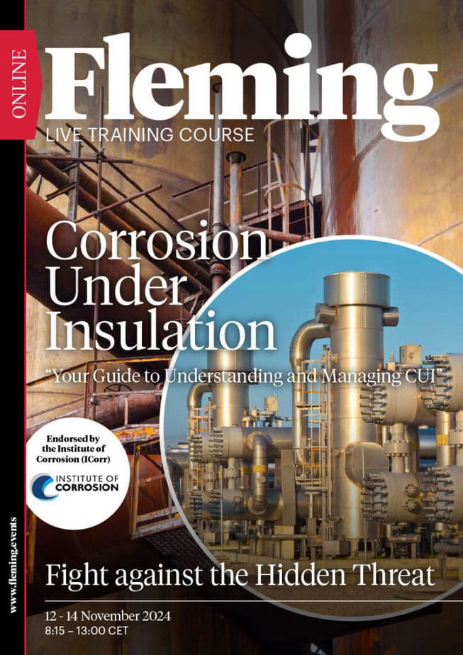 Corrosion Under Insulation online live training organized by Fleming_Agenda Cover
