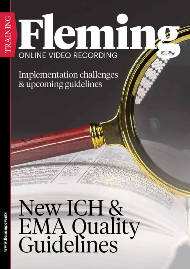 New ICH and EMA Quality Guidelines Videorecording online training Fleming_Agenda Cover