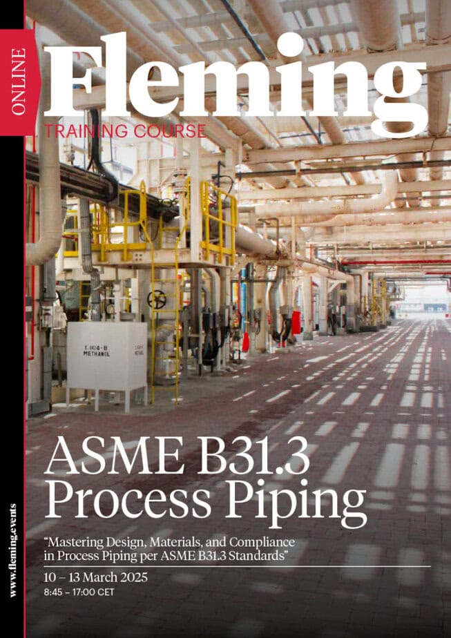 ASME B31.3 Process Piping online training organized by Fleming_Agenda Cover