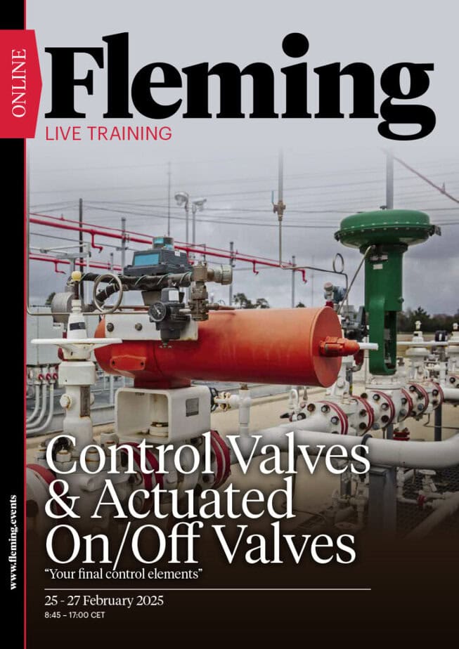 Control Valves and Actuated On Off Valves online training organized by Fleming_Agenda Cover