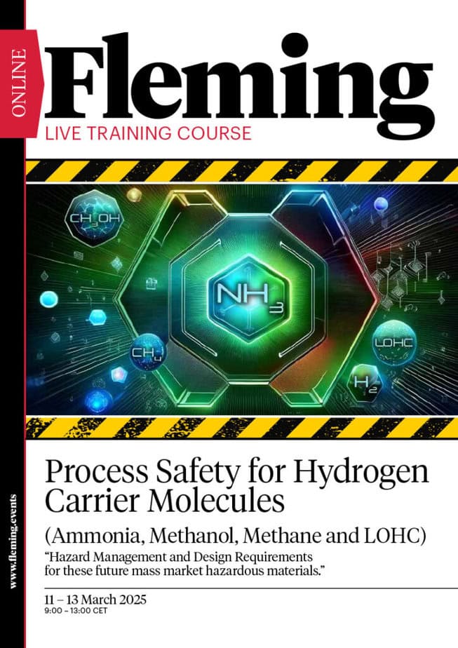 Process Safety for Hydrogen Carrier Molecules online training organized by Fleming_Agenda Cover