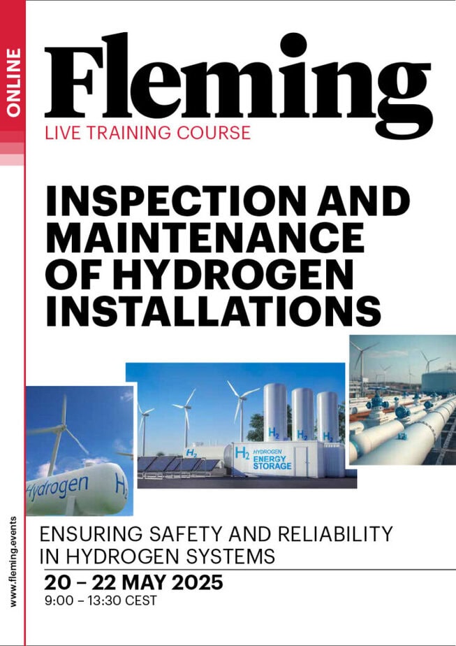 Inspection and Maintenance of Hydrogen Installations online training organized by Fleming_Agenda Cover