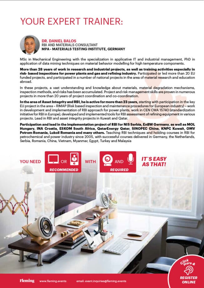 Life Cycle Assessment & Life Cycle Costing for Hydrogen Installations online training organized by Fleming_Agenda Cover