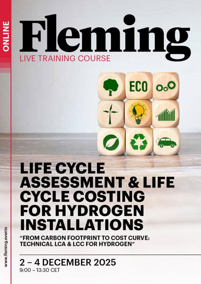 Life Cycle Assessment & Life Cycle Costing for Hydrogen Installations online training organized by Fleming_Agenda Cover